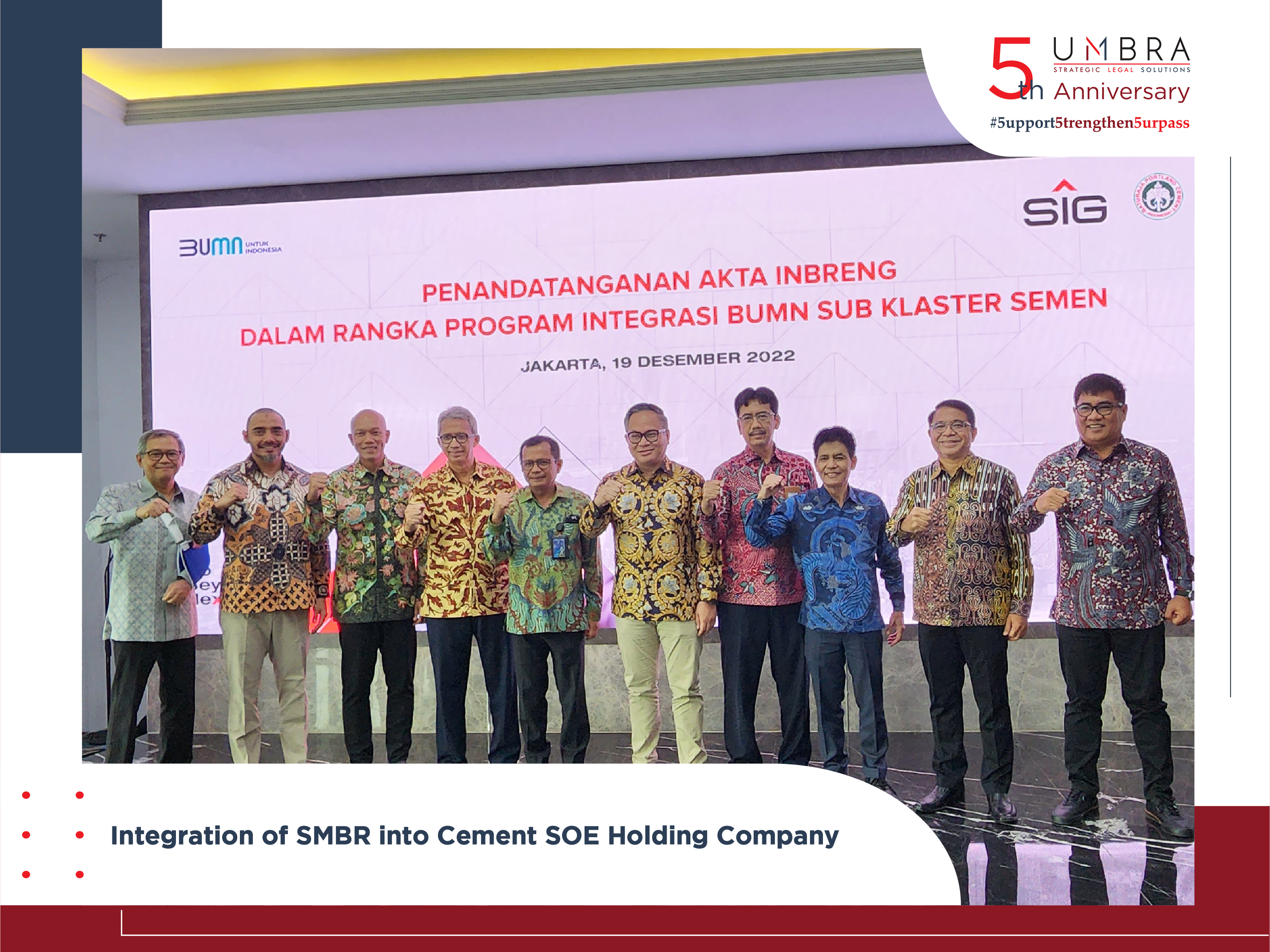 Integration of SMBR into Cement SOE Holding Company