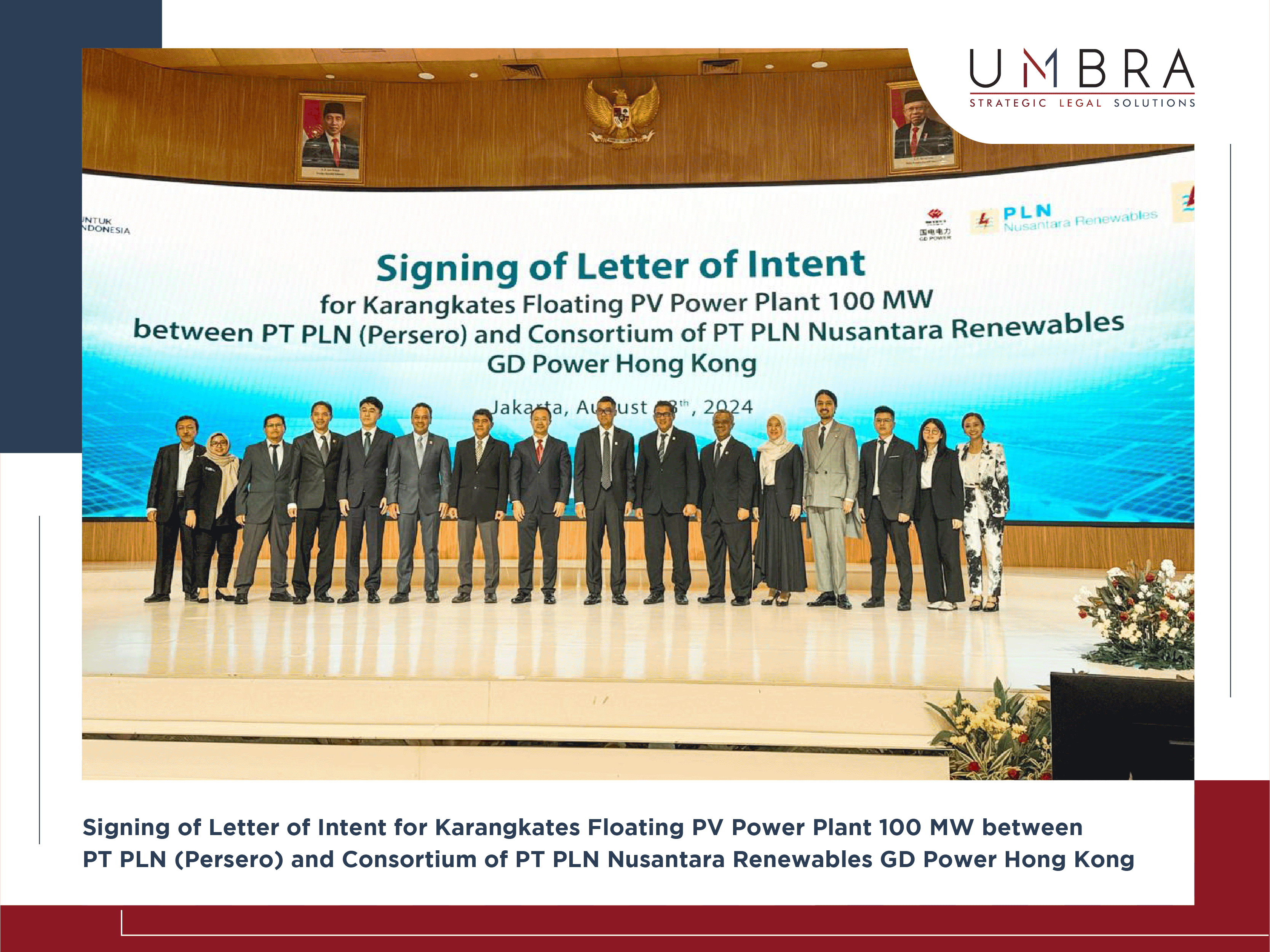 UMBRA | Signing of Letter of Intent for Karangkates Floating PV Power Plant  100 MW between PT PLN (Persero) and Consortium of PT PLN Nusantara  Renewables GD Power Hong Kong