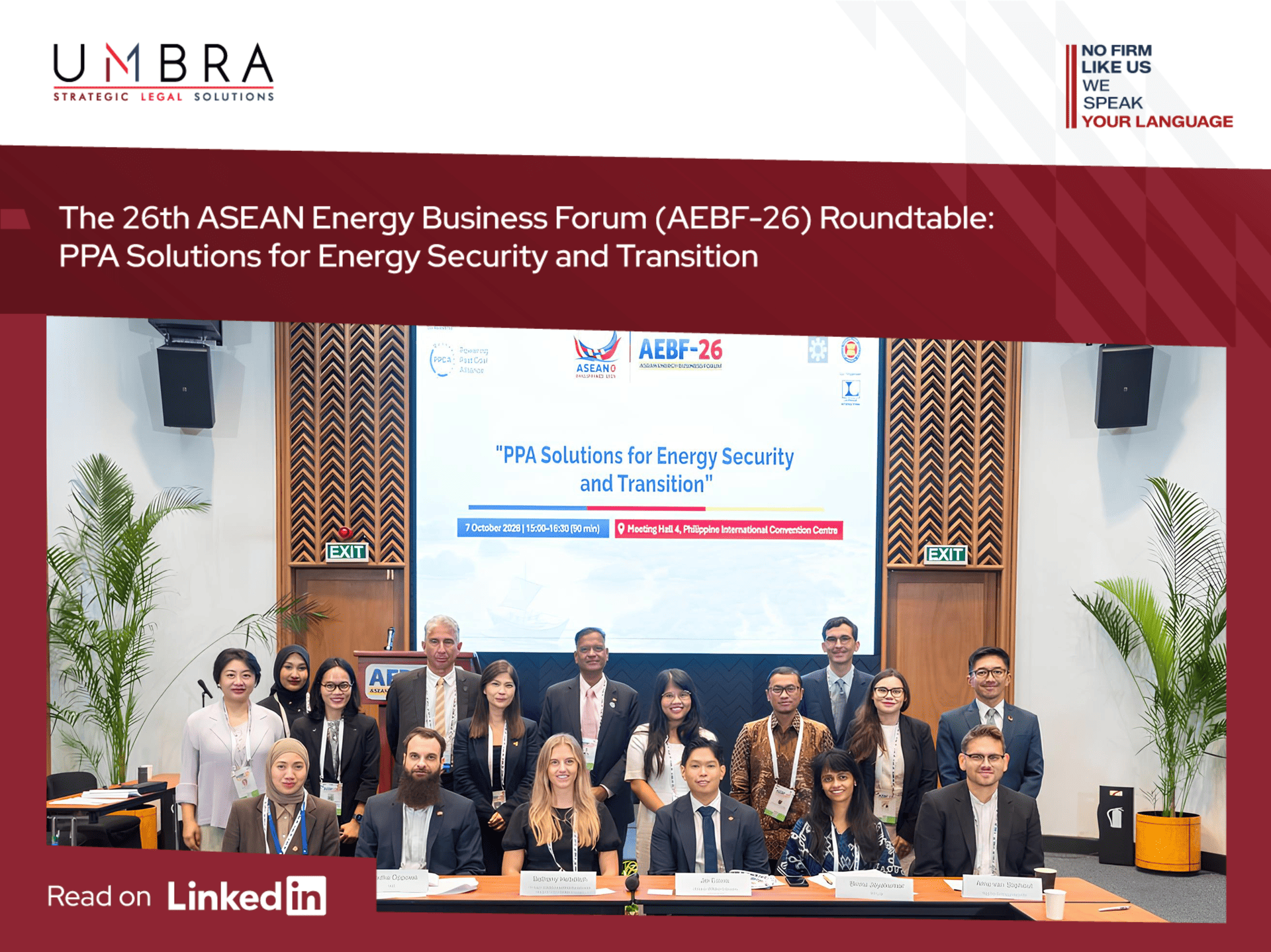 The 26th ASEAN Energy Business Forum (AEBF-26) Roundtable Participation